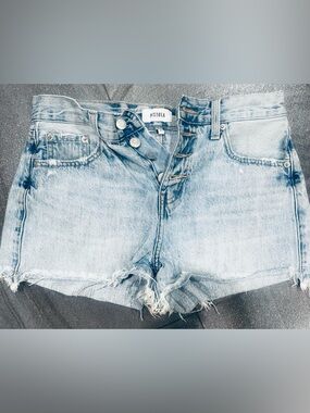 Pistola Nova High Rise Light Wash Cut Off Shorts